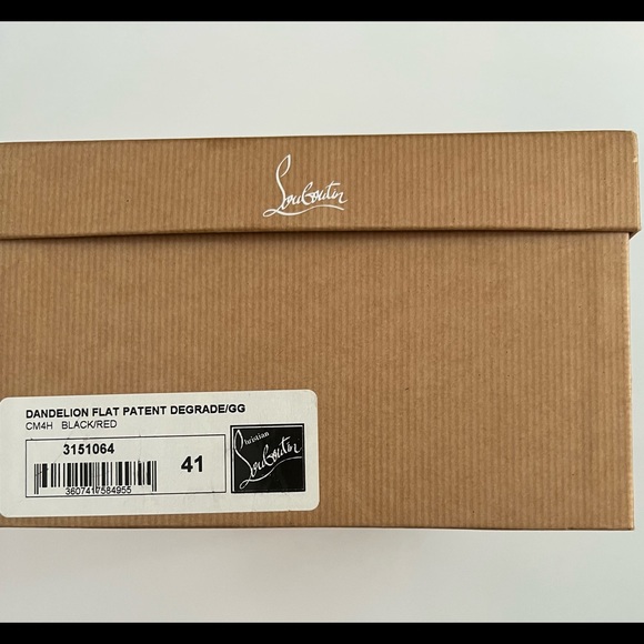 Christian Louboutin DANDELION FLAT PATENT DEGRADED BLK/RED MEN - Picture 2 of 5